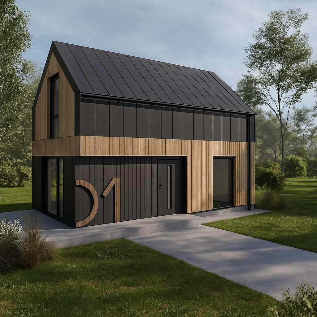 Nowoczesny dom w zielonej okolicy dom z prefabrykatu